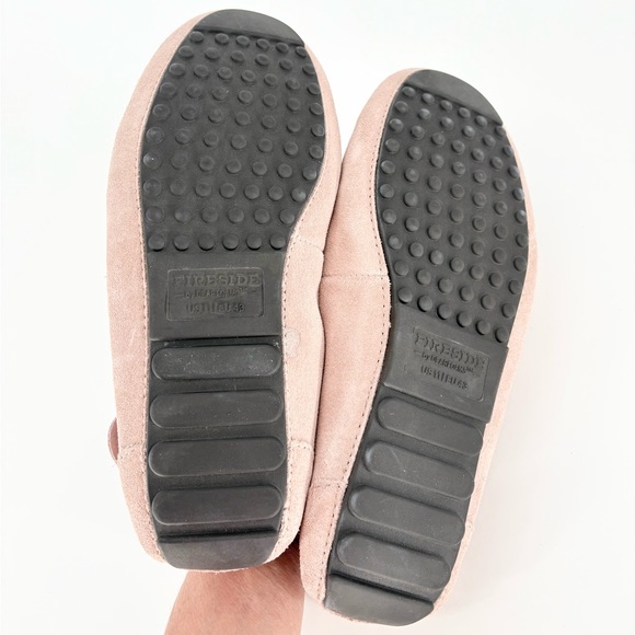 Fireside by Dearfoams Mel Genuine Shearling Moccasin in Dusty Pink - Picture 16 of 16